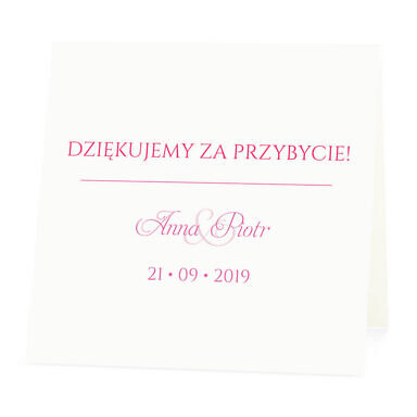 Winietka weselna na stół wizytówka podziękowanie personalizacja