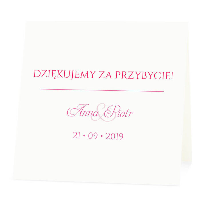 Winietka weselna na stół wizytówka podziękowanie personalizacja