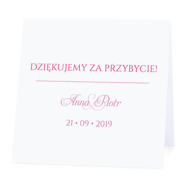Winietka weselna na stół wizytówka podziękowanie personalizacja