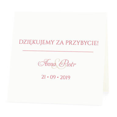 Winietka weselna na stół wizytówka podziękowanie personalizacja