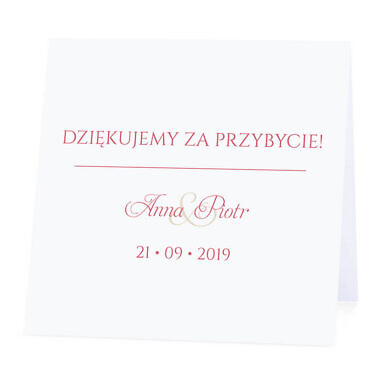 Winietka weselna na stół wizytówka podziękowanie personalizacja