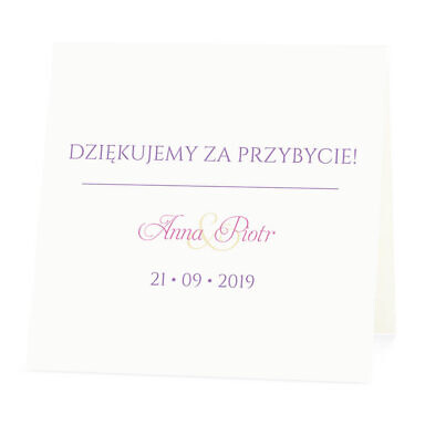 Winietka weselna na stół wizytówka podziękowanie personalizacja