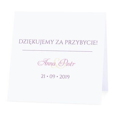 Winietka weselna na stół wizytówka podziękowanie personalizacja