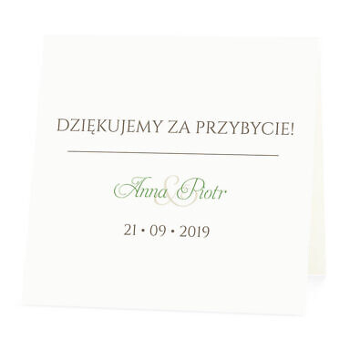 Winietka weselna na stół wizytówka podziękowanie personalizacja