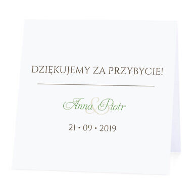 Winietka weselna na stół wizytówka podziękowanie personalizacja