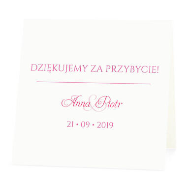 Winietka weselna na stół wizytówka podziękowanie personalizacja
