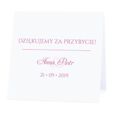 Winietka weselna na stół wizytówka podziękowanie personalizacja