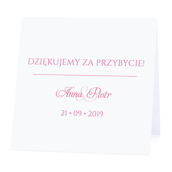 Winietka weselna na stół wizytówka podziękowanie personalizacja