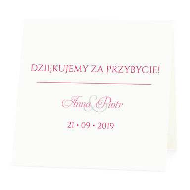 Winietka weselna na stół wizytówka podziękowanie personalizacja