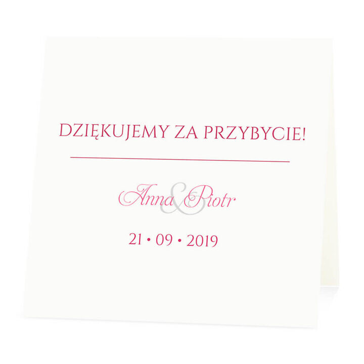 Winietka weselna na stół wizytówka podziękowanie personalizacja