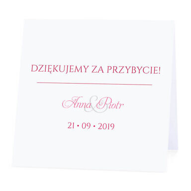 Winietka weselna na stół wizytówka podziękowanie personalizacja