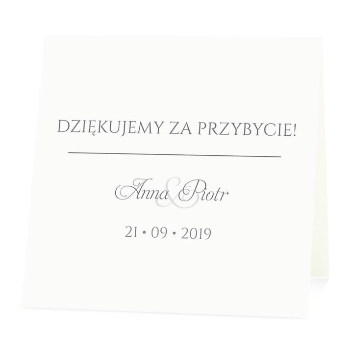 Winietka weselna na stół wizytówka podziękowanie personalizacja