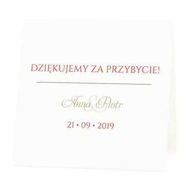 Winietka weselna na stół wizytówka podziękowanie personalizacja