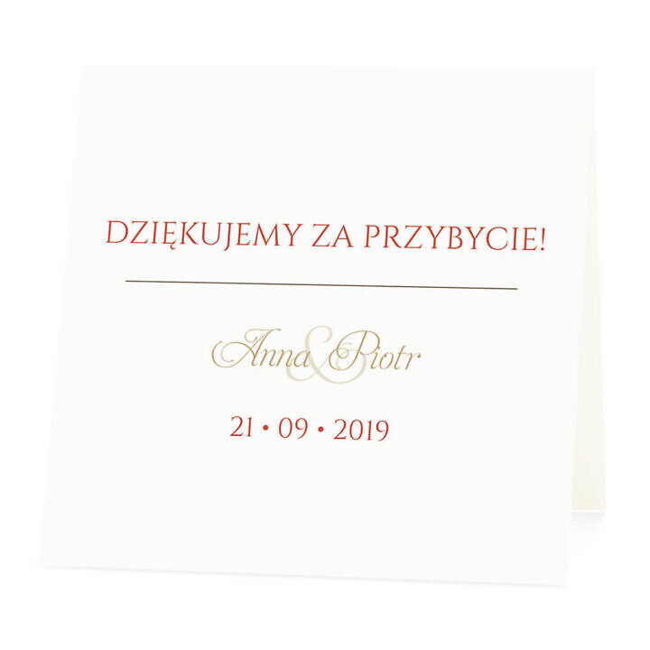 Winietka weselna na stół wizytówka podziękowanie personalizacja
