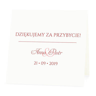Winietka weselna na stół wizytówka podziękowanie personalizacja