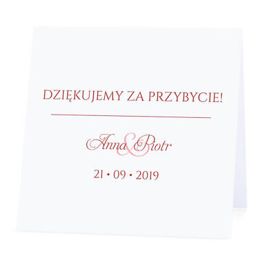 Winietka weselna na stół wizytówka podziękowanie personalizacja
