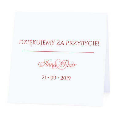 Winietka weselna na stół wizytówka podziękowanie personalizacja
