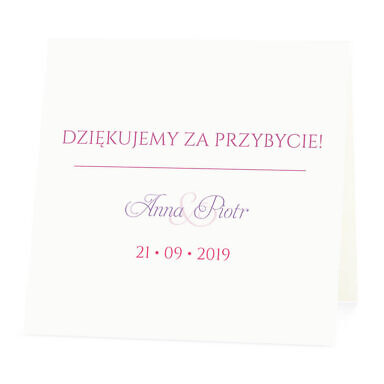 Winietka weselna na stół wizytówka podziękowanie personalizacja