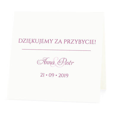 Winietka weselna na stół wizytówka podziękowanie personalizacja