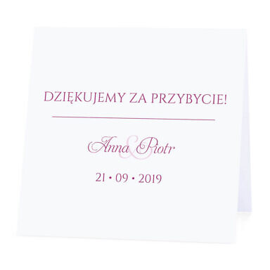 Winietka weselna na stół wizytówka podziękowanie personalizacja
