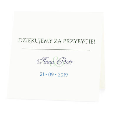 Winietka weselna na stół wizytówka podziękowanie personalizacja