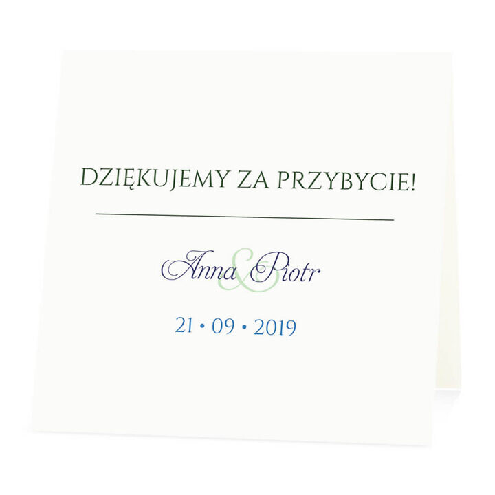 Winietka weselna na stół wizytówka podziękowanie personalizacja