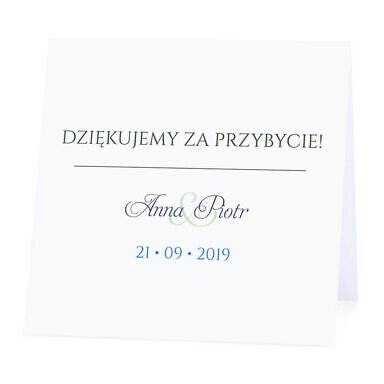 Winietka weselna na stół wizytówka podziękowanie personalizacja