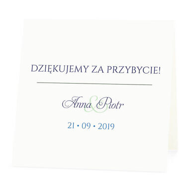 Winietka weselna na stół wizytówka podziękowanie personalizacja