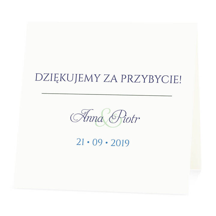 Winietka weselna na stół wizytówka podziękowanie personalizacja