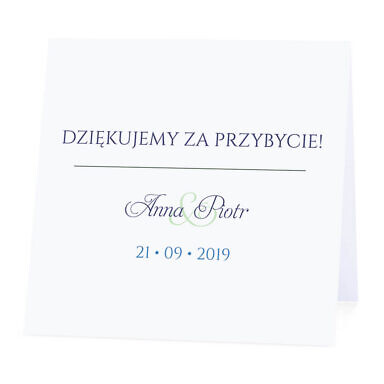 Winietka weselna na stół wizytówka podziękowanie personalizacja