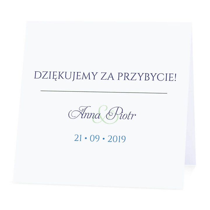 Winietka weselna na stół wizytówka podziękowanie personalizacja