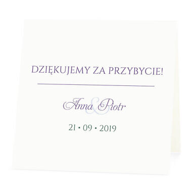 Winietka weselna na stół wizytówka podziękowanie personalizacja