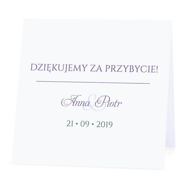 Winietka weselna na stół wizytówka podziękowanie personalizacja