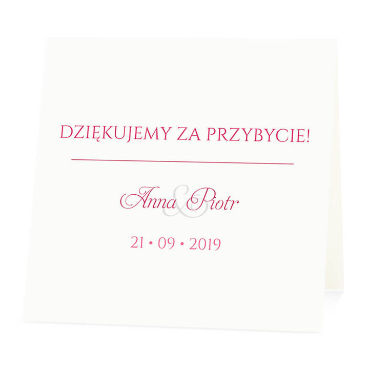 Winietka weselna na stół wizytówka podziękowanie personalizacja