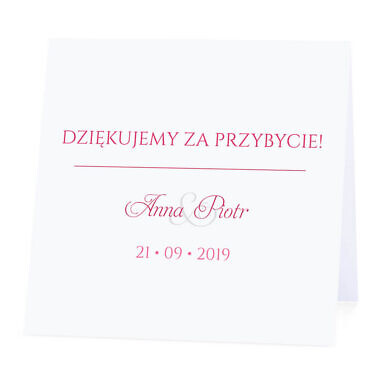 Winietka weselna na stół wizytówka podziękowanie personalizacja