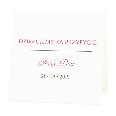 Winietka weselna na stół wizytówka podziękowanie personalizacja