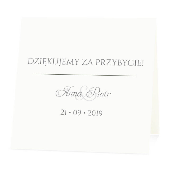 Winietka weselna na stół wizytówka podziękowanie personalizacja