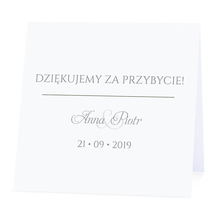 Winietka weselna na stół wizytówka podziękowanie personalizacja