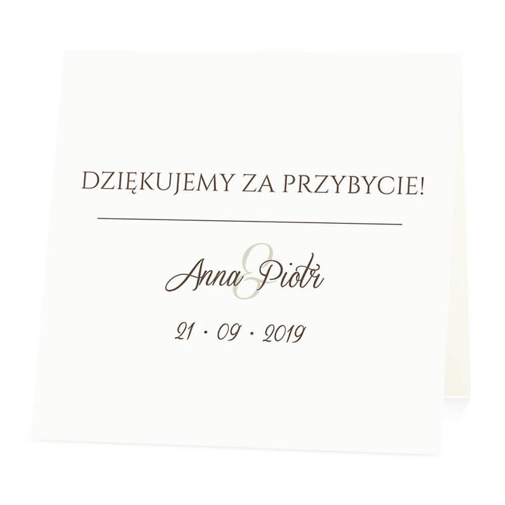 Winietka weselna na stół wizytówka podziękowanie personalizacja