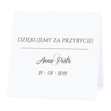 Winietka weselna na stół wizytówka podziękowanie personalizacja