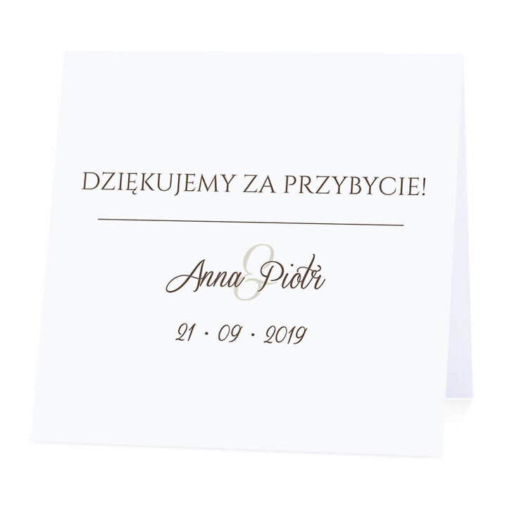 Winietka weselna na stół wizytówka podziękowanie personalizacja