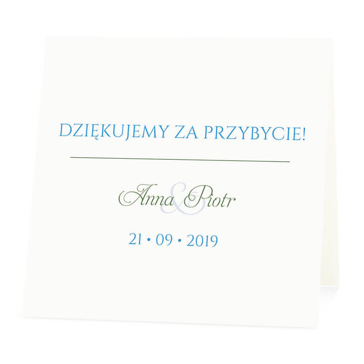 Winietka weselna na stół wizytówka podziękowanie personalizacja