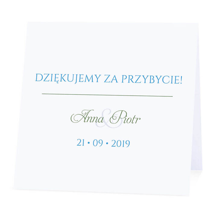 Winietka weselna na stół wizytówka podziękowanie personalizacja