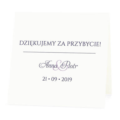 Winietka weselna na stół wizytówka podziękowanie personalizacja