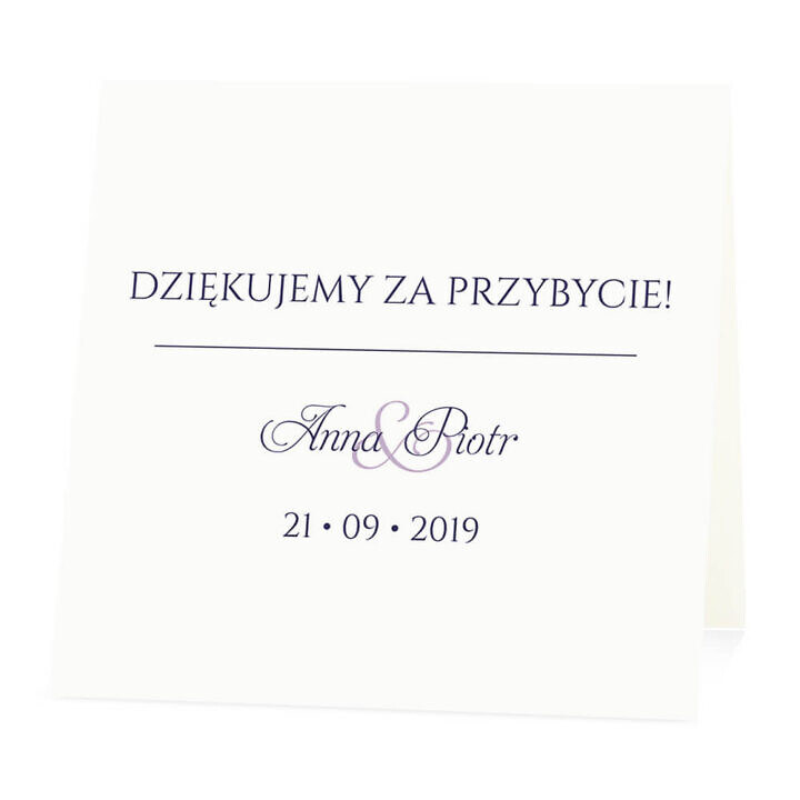 Winietka weselna na stół wizytówka podziękowanie personalizacja