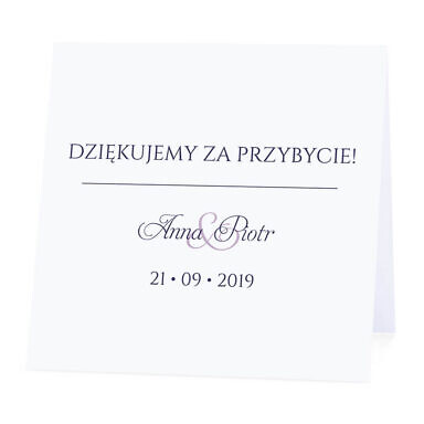 Winietka weselna na stół wizytówka podziękowanie personalizacja