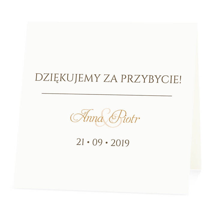 Winietka weselna na stół wizytówka podziękowanie personalizacja