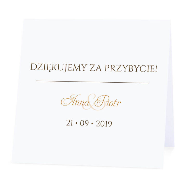 Winietka weselna na stół wizytówka podziękowanie personalizacja