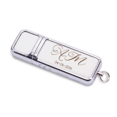 Pendrive 16 GB USB 3.0 biały z grawerem ślubny