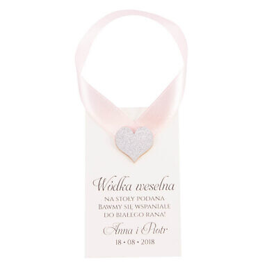 zawieszka na -alkohol weselny w stylu glamour papier brokatowy